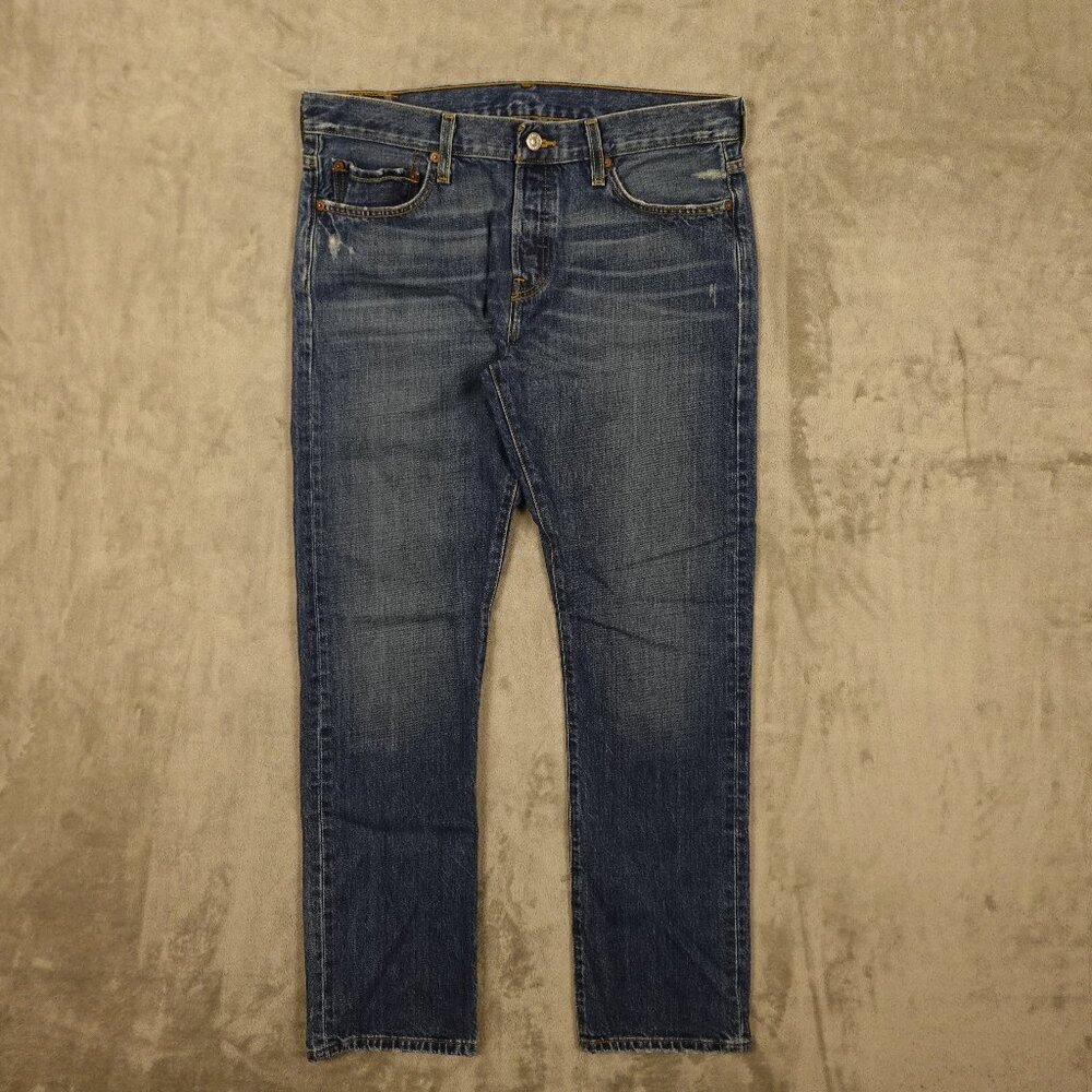 Levi's Jeans 501 Original Fit men's 31x32 blue denim red tab button fly distress
